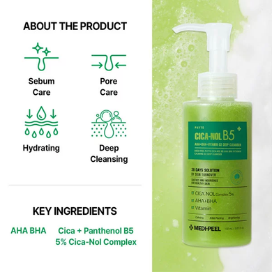 MEDI-PEEL Гель-пенка для лица очищающая с кислотами Phyto Cica-Nol B5 AHA BHA 150мл : Medi-Peel : УТП009785 : 7